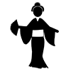 Japanese dance ｜ Kimono ｜ Fan ｜ Japanese style --Pictogram ｜ Free illustration material