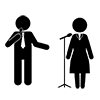Moderator ｜ Announcer ｜ Men ｜ Women ―― Pictogram ｜ Free Illustration Material