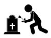 Visiting the grave | Flowers | Thinking about the deceased --Pictogram | Free illustration material