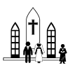 Chapel Ceremony ｜ Cathedral ｜ Ceremony ｜ Christian Ceremony --Pictogram ｜ Free Illustration Material
