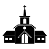 Chapel ｜ Church ｜ Wedding Hall ｜ Cross-Pictogram ｜ Free Illustration Material