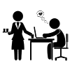 Office Love ｜ In-house Marriage ｜ Women ｜ In-house Love --Pictogram ｜ Free Illustration Material