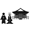 Shrine Wedding ｜ Wife ｜ Husband ｜ Kimono-Pictogram ｜ Free Illustration Material