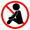 Sit-in prohibited-pictogram | Free illustration material