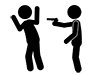 Frighten with a pistol | Robbery | Crime-Pictogram | Free Illustrations