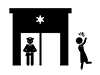 Escape to the police box | Police officer | Police officer --Pictogram | Free illustration material