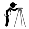 Assistant Surveyor ｜ Basic Survey ｜ On the Earth's Surface ｜ Sokuryo-Pictogram ｜ Free Illustration Material