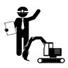 Civil Construction Management Engineer ｜ Heavy Machinery ｜ Construction Site ｜ Craftsman --Pictogram ｜ Free Illustration Material