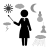 Weather Forecaster ｜ Sister ｜ Sunny / Sun ｜ Snow / Rain --Pictogram ｜ Free Illustration Material
