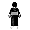 Dressing ｜ Japanese style ｜ Kimono ｜ Obi ―― Pictogram ｜ Free illustration material