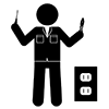 Type 2 Electrician ｜ Electricity ｜ Construction ｜ Specialty-Pictogram ｜ Free Illustration Material