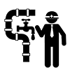Plumbing construction management engineer ｜ Water supply ｜ Construction ｜ Plumbing --Pictogram ｜ Free illustration material
