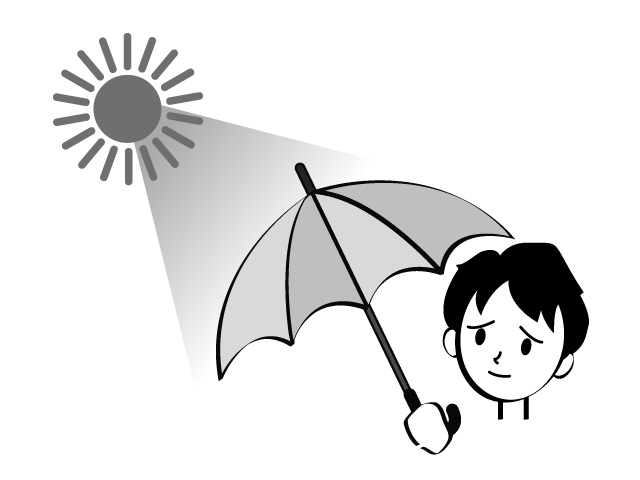 Sun protection | Skin | Beauty-Simple / Clip art / Icon / Illustration / Free / Black and white / Two colors / PNG format: Transparent background