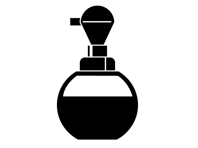 Perfume | Smell-Simple / Clip Art / Icon / Illustration / Free / Black and White / Two Colors / PNG Format: Transparent Background