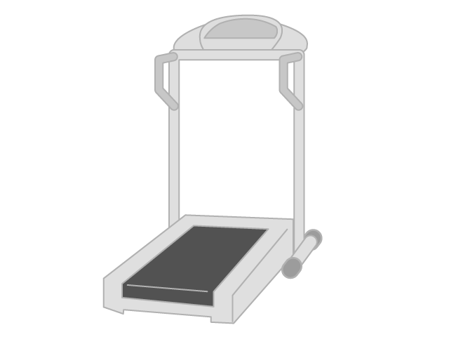 Treadmill | Exercise | Health-Simple / Clip Art / Icon / Illustration / Free / Black and White / Two Colors / PNG Format: Transparent Background