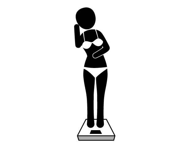 Trouble fat | Don't continue-Simple / Clip art / Icon / Illustration / Free / Black and white / Two colors / PNG format: Transparent background