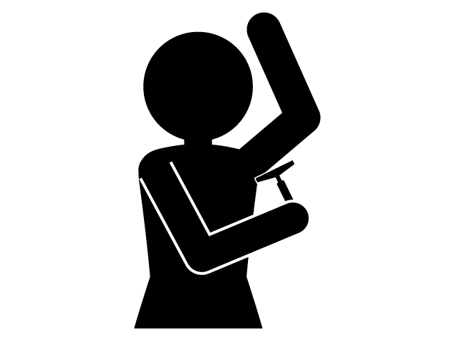 Armpit | Waste Hair Treatment | Armpit-Simple / Clip Art / Icon / Illustration / Free / Black and White / Two Colors / PNG Format: Transparent Background