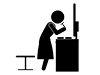 Woman shaving her hair | Processing-Pictogram | Free illustration material