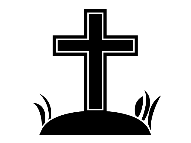 墓地 | 十字架 - シンプル / クリップアート / アイコン / イラスト / 無料 / 白黒 / 二色 / PNG形式：背景透明