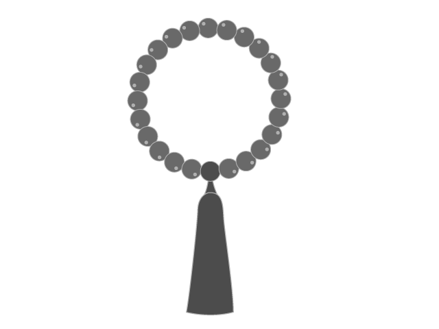 数珠 | 拝む | 祈る - シンプル / クリップアート / アイコン / イラスト / 無料 / 白黒 / 二色 / PNG形式：背景透明