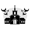 Church ｜ Wedding Hall ｜ Pigeon ｜ Church-Pictogram ｜ Free Illustration Material
