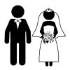 Groom ｜ Bride ｜ Groom ｜ Bride ―― Pictogram ｜ Free Illustration Material
