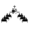 Wedding ｜ Church ｜ Western style ｜ Couple-Pictogram ｜ Free illustration material