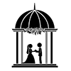 Swear love ｜ Marriage ｜ Couple ｜ Wedding hall --Pictogram ｜ Free illustration material