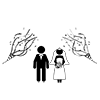 Blessing ｜ Wedding ｜ Happiness ｜ Bride-Pictogram ｜ Free Illustration Material