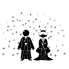 Japanese Wedding ｜ Bride ｜ Groom ｜ Bride ―― Pictogram ｜ Free Illustration Material