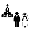 Wedding ｜ Bridal ｜ Marriage ｜ Church ―― Pictogram ｜ Free Illustration Material