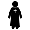 神父｜牧師｜十字架｜キリスト教式 - ピクトグラム｜フリーイラスト素材