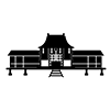 Shrine ｜ Marriage venue ｜ Japanese style ｜ Temple --Pictogram ｜ Free illustration material