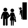 Flirt scene ｜ Tracking ｜ Witness ｜ Young woman --Pictogram ｜ Free illustration material