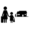 Divorce ｜ Wife / Daughter ｜ Going home ｜ Cheating is out --Pictogram ｜ Free illustration material