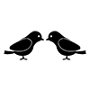 カップル｜小鳥 - ピクトグラム｜フリーイラスト素材
