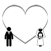 Love ｜ Marriage ｜ Heart-Pictogram ｜ Free Illustration Material