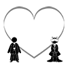 Groom ｜ Bride ｜ Heart Mark ―― Pictogram ｜ Free Illustration Material