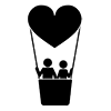 Love ｜ Balloon ｜ Couple ｜ Heart-Pictogram ｜ Free Illustration Material