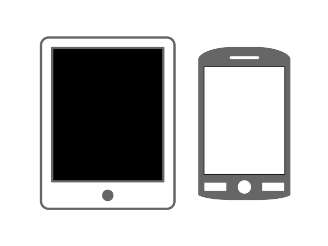 タブレット・iPad | モバイル | がジェット | 趣味・興味 - シンプル / クリップアート / アイコン / イラスト / 無料 / 白黒 / 二色 / PNG形式：背景透明