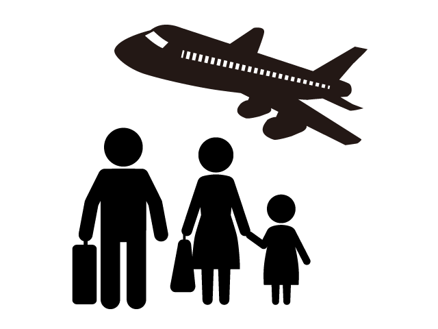 Travel | Airplanes | Family | Hobbies / Interests-Simple / Clip Art / Icons / Illustrations / Free / Black and White / Two Colors / PNG Format: Transparent Background