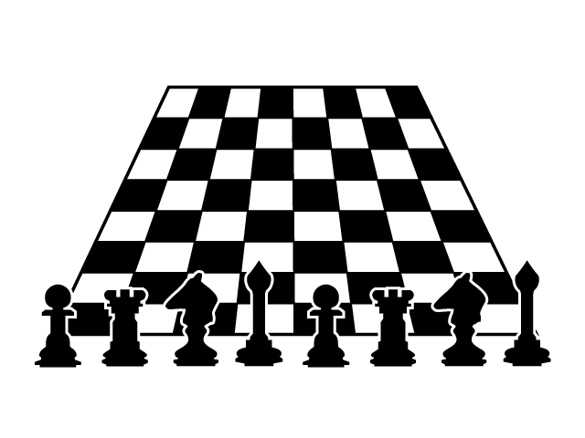 チェス | ゲーム | 趣味・興味 - シンプル / クリップアート / アイコン / イラスト / 無料 / 白黒 / 二色 / PNG形式：背景透明