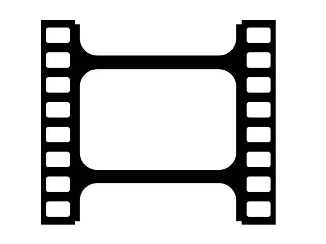 Movies | Films | Videos | Hobbies / Interests-Simple / Clip Art / Icons / Illustrations / Free / Black and White / Two Colors / PNG Format: Transparent Background