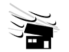 Strong wind | Roof blows | Storm-Pictogram | Free illustration material