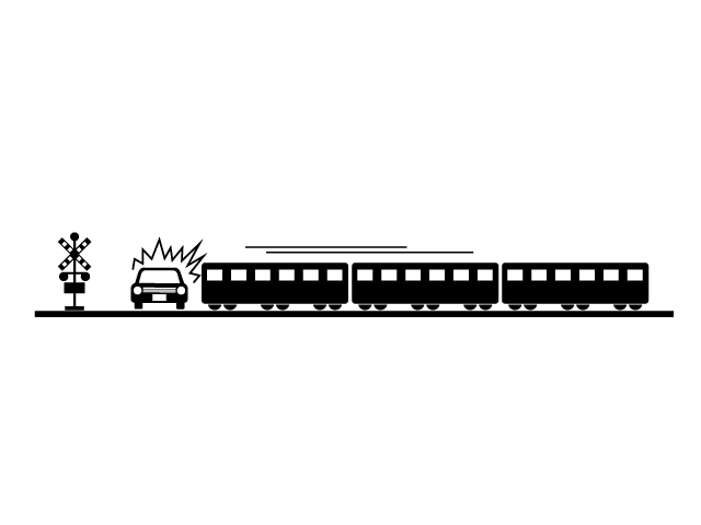 踏切事故 電車 ピクトグラム フリーイラスト素材