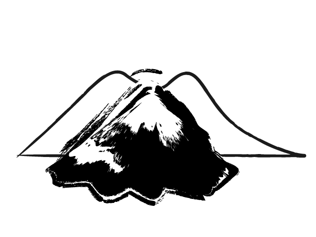 マグマ | 噴火 | 災害 - シンプル / クリップアート / アイコン / イラスト / 無料 / 白黒 / 二色 / PNG形式：背景透明