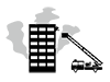 Building Fire | Fire Engine | Rescue-Pictogram | Free Illustration Material
