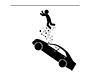 Submerged Accident | Car | Fall into the Sea-Pictogram | Free Illustration Material