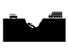 Collapse accident | Car falls | Truck-Pictogram | Free illustration material