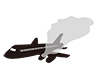 Airplane accident | Engine trouble | Smoke-Pictogram | Free illustration material